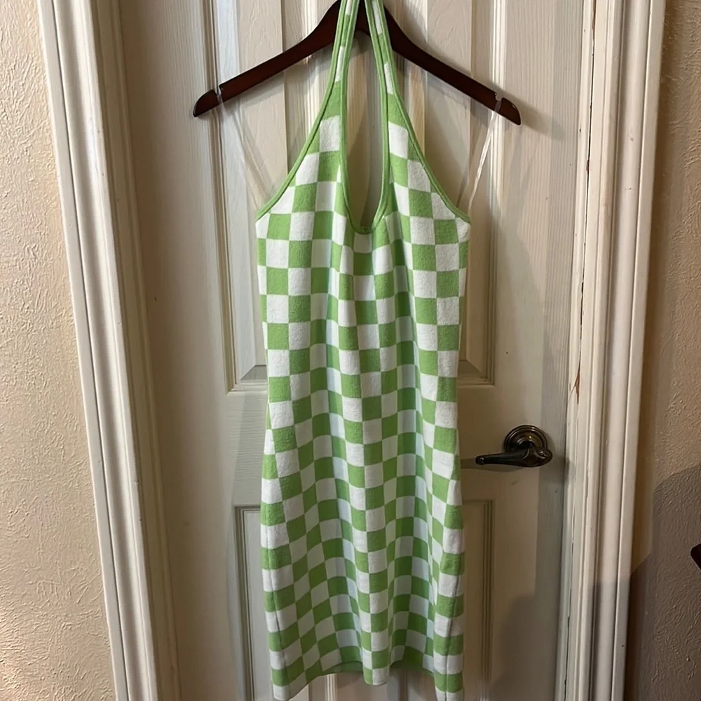 NWT JUST POLLY HALTER DRESS SIZE MEDIUM - Picture 3 of 6